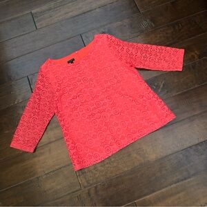 Talbots Beautiful Salmon-Colored Lace Top - Size Large Petite ✴️